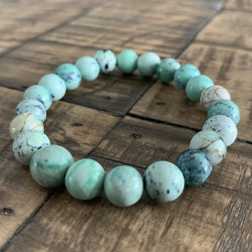🎉 HP 🎉 8mm Turquoise Handmade Bracelet Chakra - Picture 3 of 8
